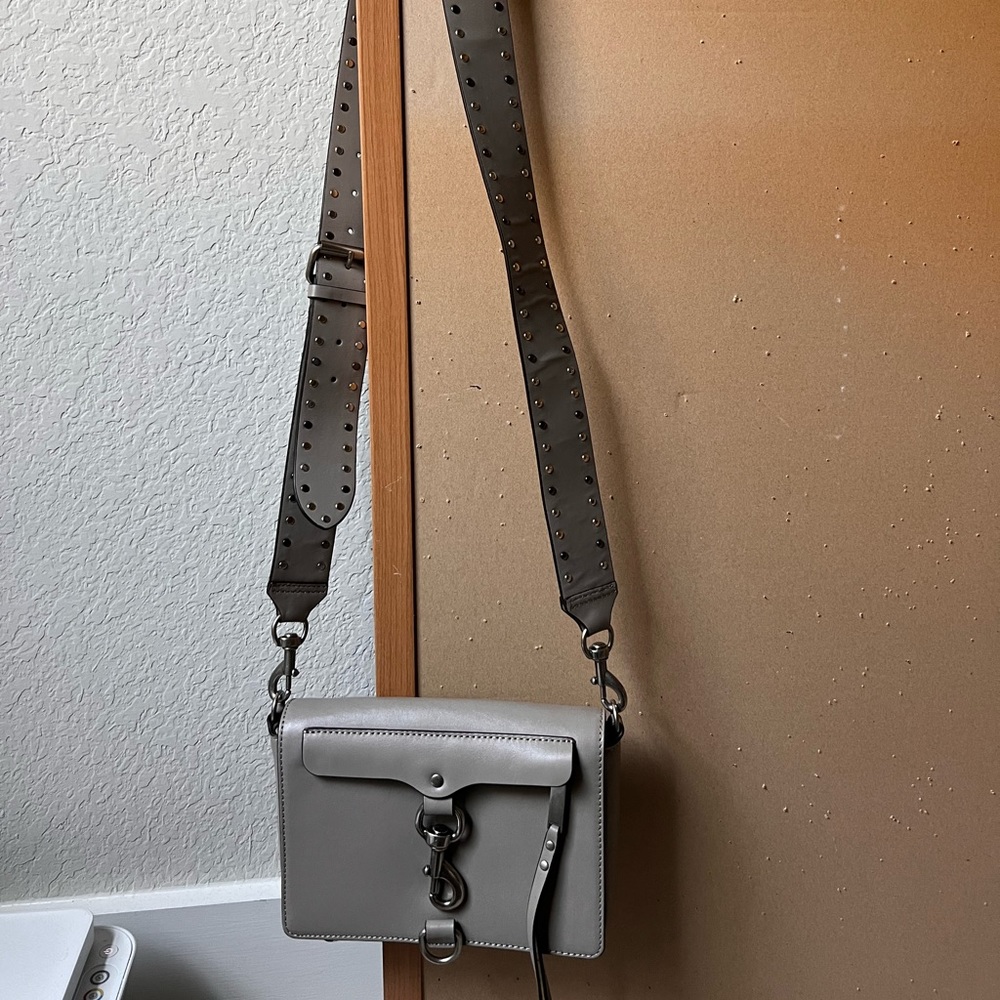 Rebecca Minkoff gray leather crossbody bag